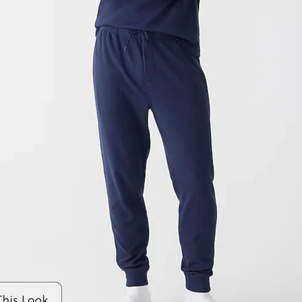 J crew Heritage brushed rib-knit jogger pant navy